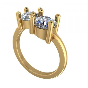 Two Stone Round Cut Engagement Ring 2.25Ctw