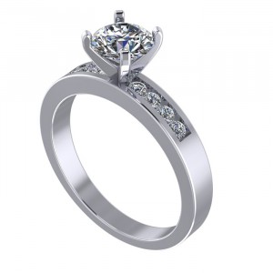 Side Stone Engagement Ring 1.20Ctw