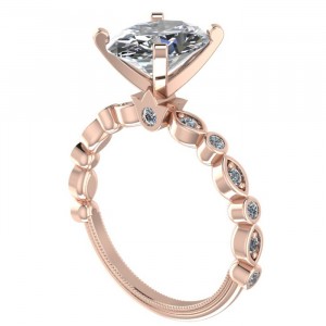 Oval Side Stone Engagement Ring 2.25Ctw