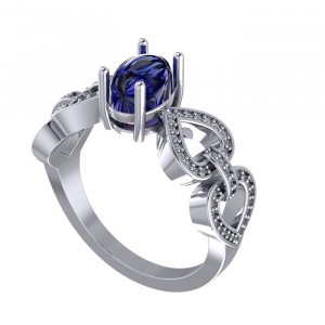 Heart Bracelet Side Stone Engagement Ring 1.40Ctw