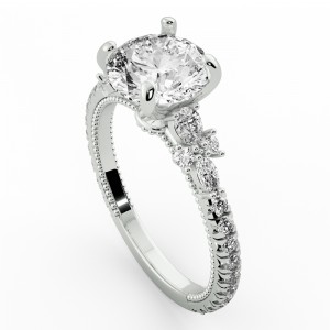 Side Stone Engagement Ring 1.65Ctw