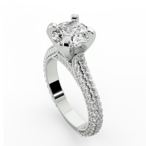 Side Stone Engagement Ring 2.15Ctw