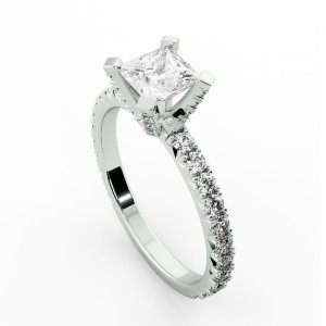 Side Stone Engagement Ring 1.75Ctw