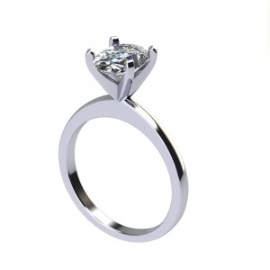Oval Solitaire Engagement Ring 1.1Ctw
