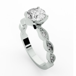 Side Stone Engagement Ring 1.30Ctw