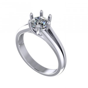 Round Solitaire Engagement Ring 0.9Ctw
