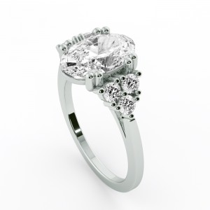 Side Stone Engagement Ring 2.35Ctw