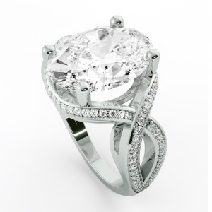 Oval Side Stone Engagement Ring 7.05Ctw