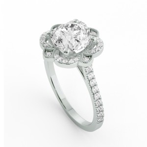 Reina Round Cut Halo Engagement Ring 2.60Ctw