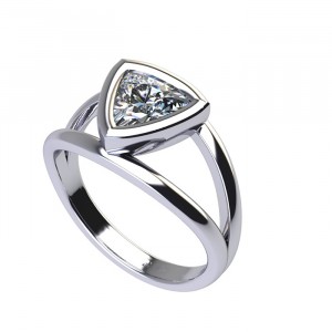 Trillion Solitaire Engagement Ring 0.6Ctw