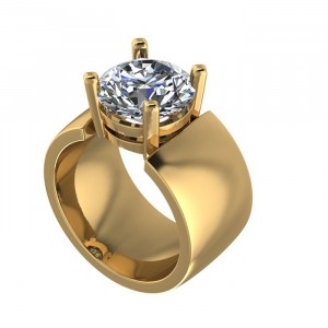 Round Solitaire Engagement Ring 3.2Ctw