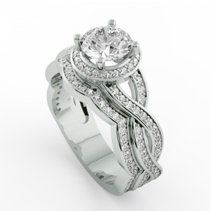 Twisted Halo Diamond Bridal Set 1.55Ctw