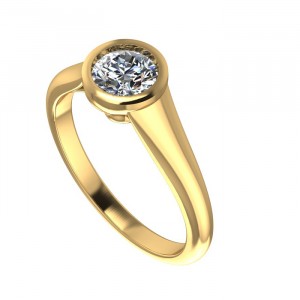 Round Solitaire Engagement Ring 0.6Ctw