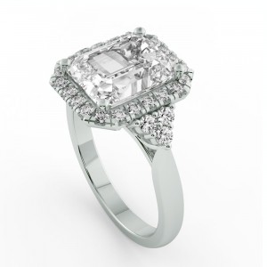Emerald Halo Engagement Ring 3.55Ctw