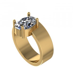 Oval Solitaire Engagement Ring 1.6Ctw