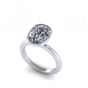 Cushion Solitaire Engagement Ring 2.8Ctw
