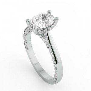 Oval Hidden Halo Engagement Ring 1.50Ctw