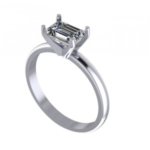Emerald Solitaire Engagement Ring 0.7