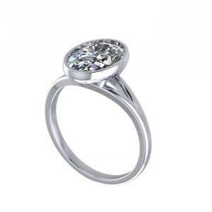 Oval Solitaire Engagement Ring 2.6Ctw