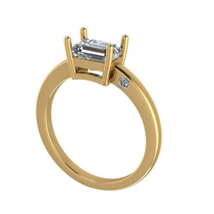 Emerald Solitaire Engagement Ring 0.82