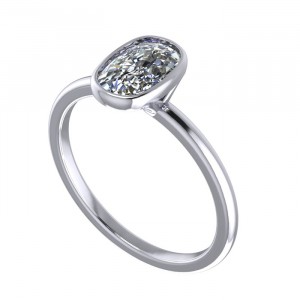 Cushion Bezel Solitaire Open Engagement Ring 1.85Ctw