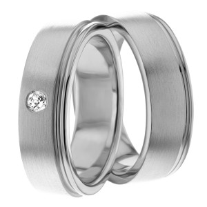 6.00mm Wide, Diamond His & Hers Wedding Band Sets