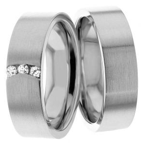 7.00mm Wide, Diamond Wedding Band Set, 0.12 Ctw.