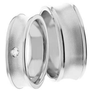 6.00mm Wide, Diamond His and Hers Wedding Bands
