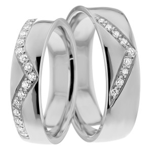 5.00mm Wide, Diamond His and Hers Wedding Bands, 0.36 Ctw.