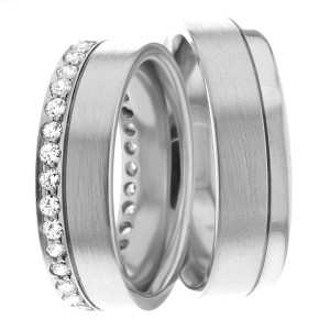 6.00mm Wide, Diamond Matching Wedding Ring Set, 0.5 Ctw.