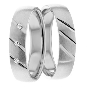 5.00mm Wide, Diamond Wedding Ring Set