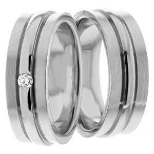 8.00mm Wide, Diamond Matching Wedding Bands