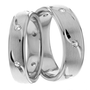 7.00mm and 5.00mm Wide, Wedding Ring Set, 0.36 Ctw.