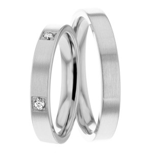 3.50mm Wide, Diamond His & Hers Wedding Band Sets, 0.2 Ctw.