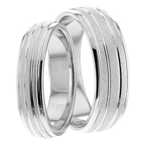 7mm and 5mm Wide, Matching Wedding Ring Set