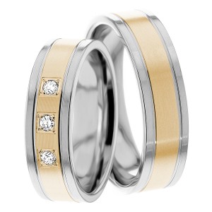 6mm Wide, Diamond Wedding Ring Set 0.09 Ctw