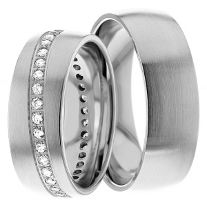 7mm Wide, Diamond Wedding Ring Set 0.70 Ctw