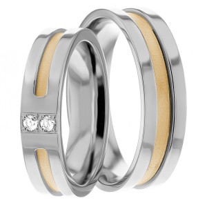 6mm Wide, Diamond Wedding Ring Set 0.06 Ctw