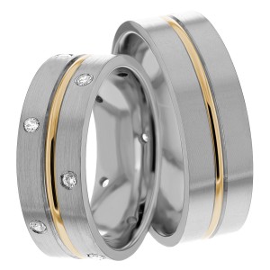 7mm Wide, Diamond Wedding Ring Set 0.36 Ctw