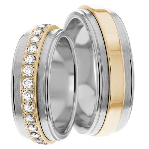 7mm Wide, Diamond Wedding Ring Set 0.70 Ctw
