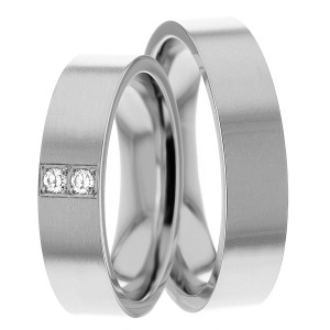 5mm Wide, Diamond Wedding Ring Set 0.06 Ctw