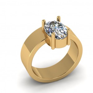 Oval Solitaire Engagement Ring 1.6Ctw
