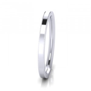 Flat Milgrain Wedding Rings