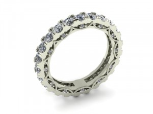 Diamond Eternity Ring with Side Gallery 2.20Ctw