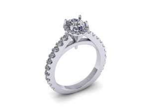 Oval Halo Cathedral Engagement Ring 1.60Ctw