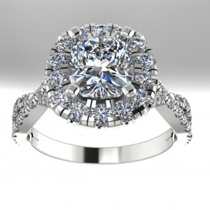 Cushion Halo Engagement Ring 2.25Ctw