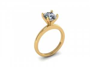 Oval Solitaire Engagement Ring 1.1Ctw