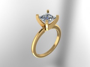 Princess Solitaire Engagement Ring 1.3Ctw