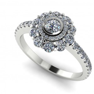 Halo Engagement Ring 1.75Ctw