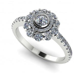 Halo Round Cut Engagement Ring 1.75Ctw